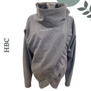HBC Olympic Collection Convertible Funnel Neck Cardigan Sweatshirt | XS
